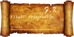 Filyó Krisztián névjegykártya